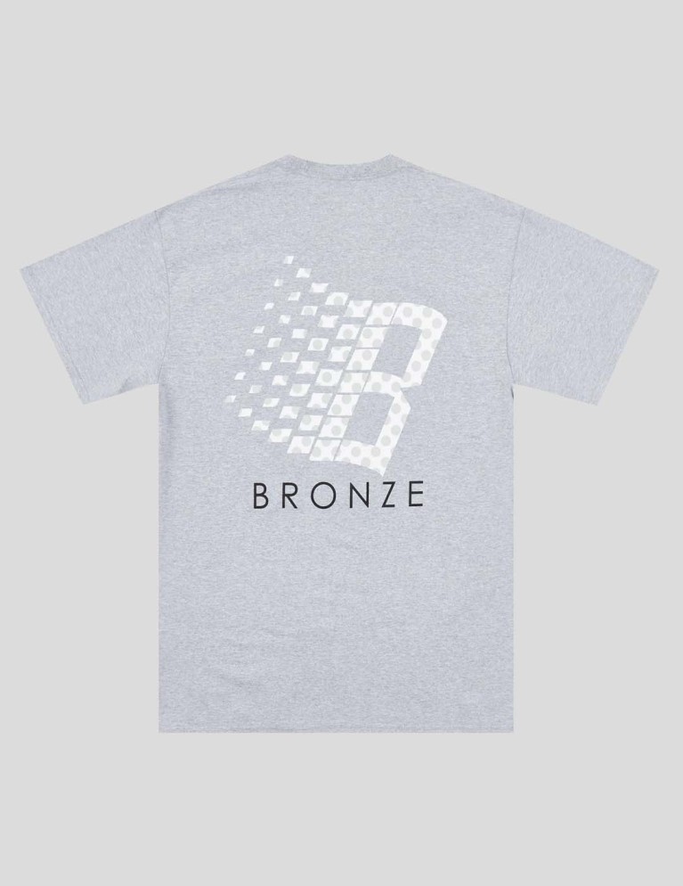 T-shirt BRONZE 56K polka dot logo tee heather grey